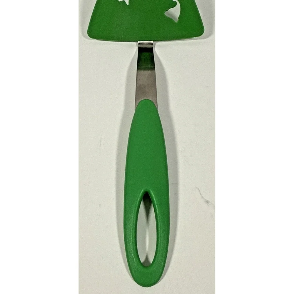 Unbranded Christmas Spatula and Pie Server Set OS Green Santa Tree Glitter